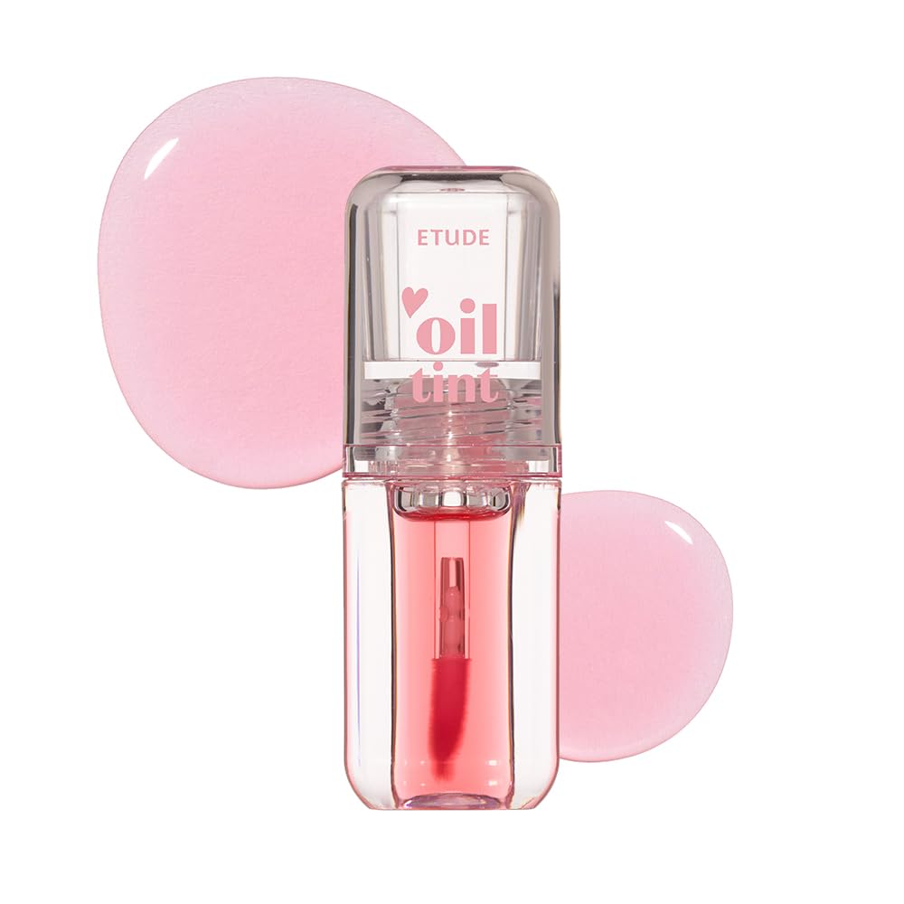 ETUDE Dear Darling Oil Tint #5 Red Oil 4.2g | High Moisturizing and Strong Hydrating Lip Oil/Lip Gloss | Smooth and Moist Lips | Non-Sticky Lip Oil Tint For Dry Lips | K-beauty