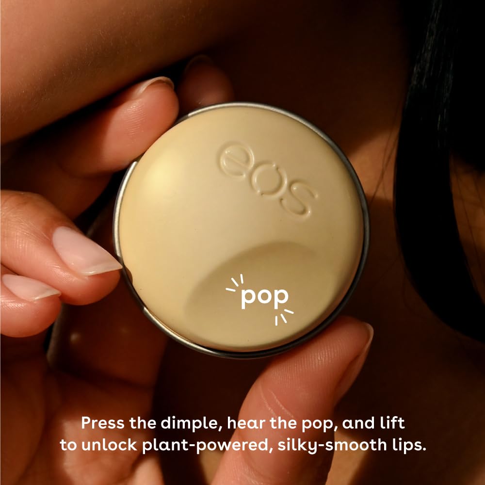 eos Plant-Based Vegan Lip Salve - Strawberry Sorbet, 100% Natural Formula, Made with Upcycled Olive Squalane, Cruelty-Free Lip Balm, 0.42 oz