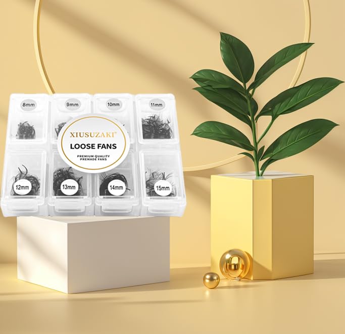 Premade Fans Eyelash Extensions 600 Fans 10D Volume Lash Extensions 0.03 Thickness Eyelash Extension C Curl Premade Lash Fans Mix 8-15mm Fluffy Soft Handmade Loose Fan(600Fans-10D-0.03-C,8-15mm)