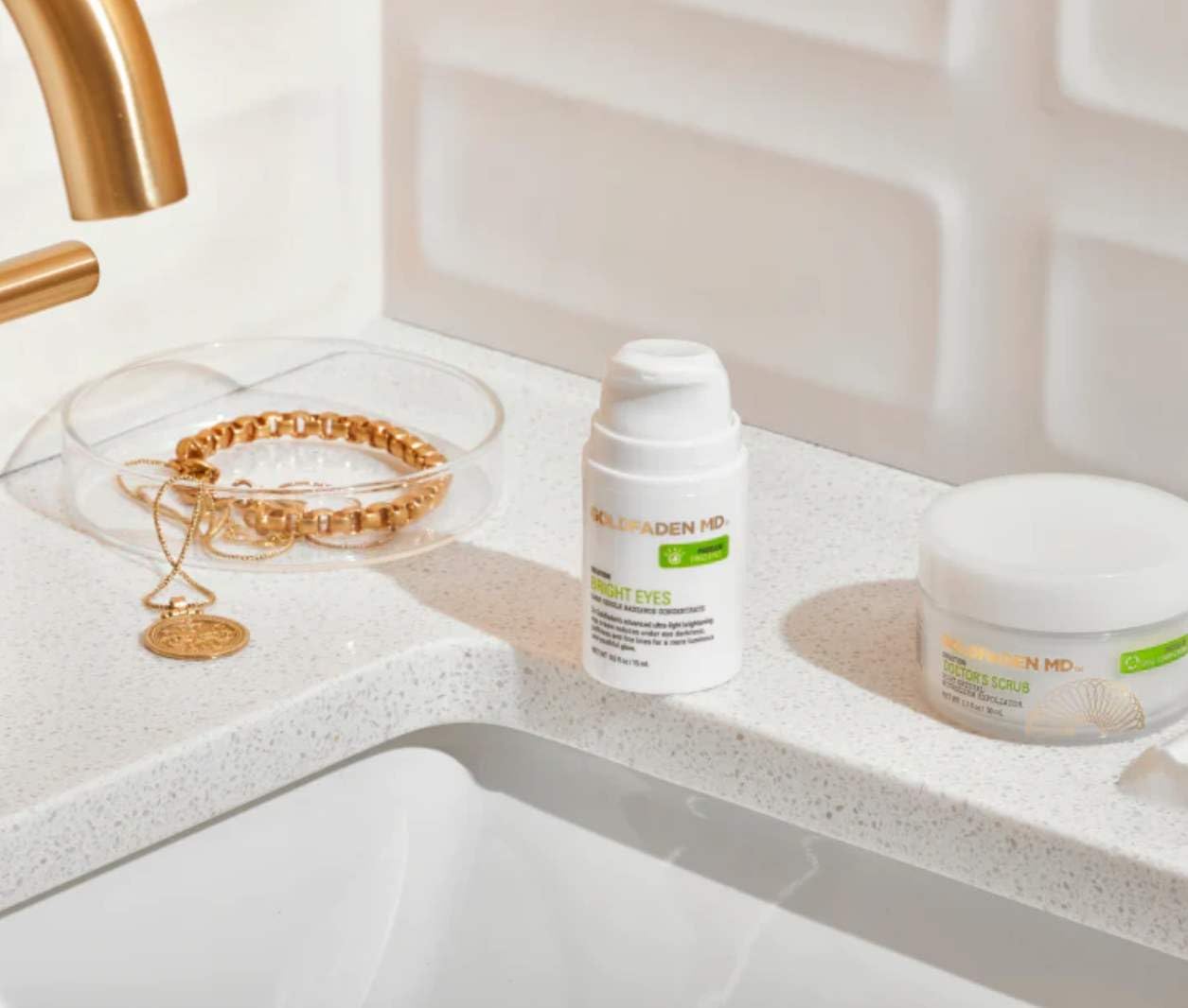 GOLDFADEN MD Duo Kit Bright Eyes and Doctors Scrub for Radiant Healthy Looking Skin