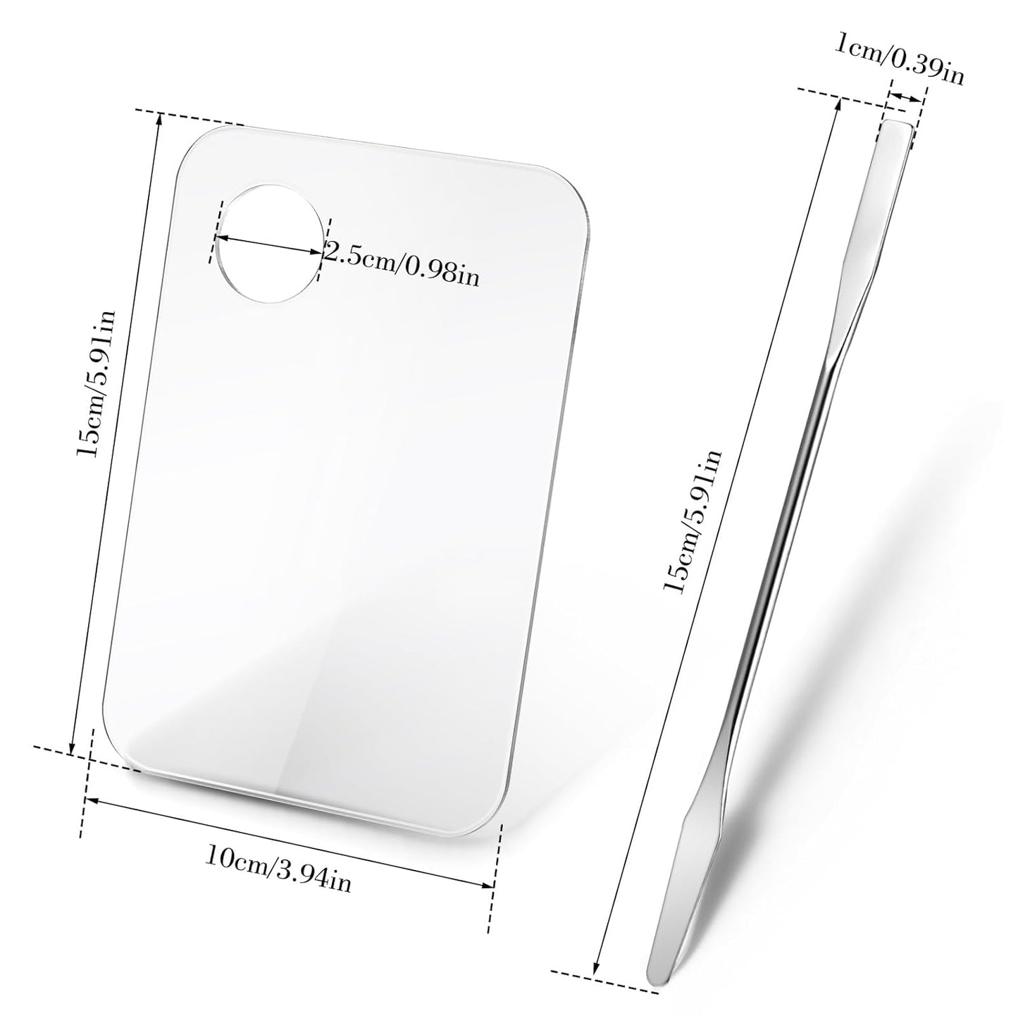 Makeup Palette Tray, Acrylic Foundation Palette with Spatula Tool, Makeup Mixing TrayApply for Foundation Eye Shadow Lipsticks Nail Art Professional Pigment Blending