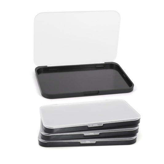 AJLTPA Magnetic Makeup Palette with Frosted Clear Top, 3Pack Empty Eyeshadow Dispensing Storage Box with 60Pcs Adhesive Metal Stickers for DIY Cosmetics Blush Powder-6.69"X4.41"Palette