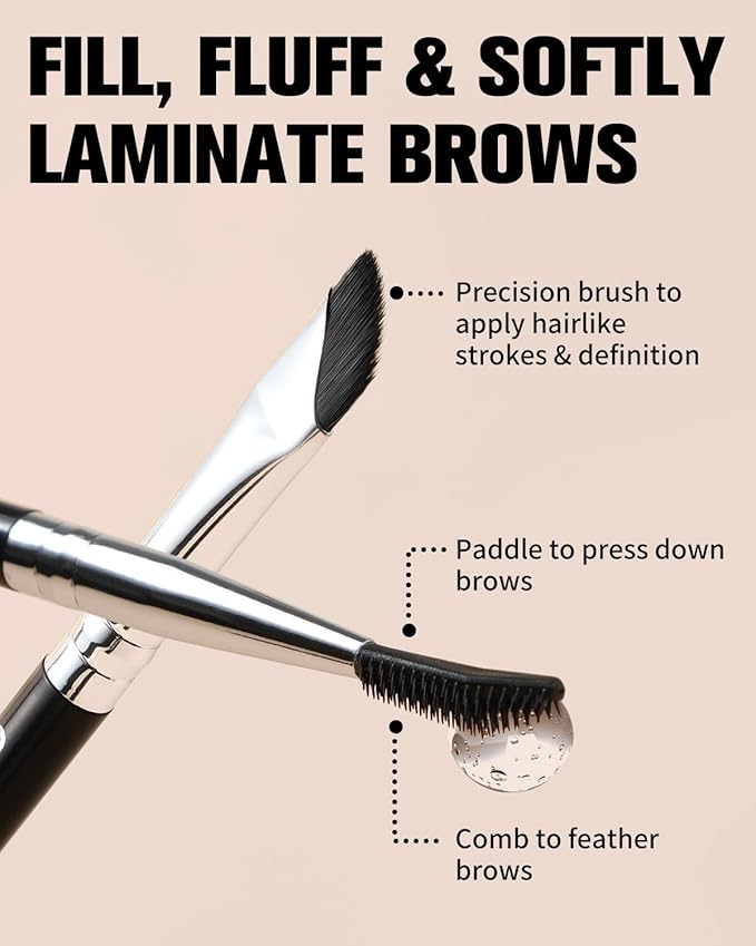 EIGSHOW Dual-Ended Precision Eyebrow Brush and Comb for Eyeliner Lining, Sculpting Brows, Professional Eye Makeup Tools (D109)
