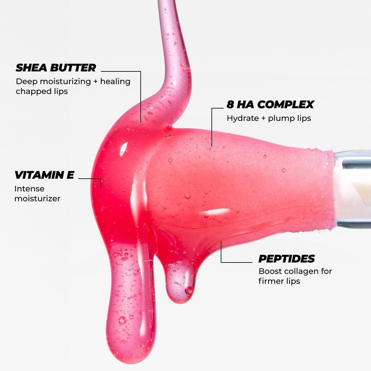 Vitamasques Korean Lip Oil Stain - Watermelon, Plump & Hydrate, Korean Lip Gloss, Lip Gloss plumper, Lip Oil For Women, Non-Sticky Lip Glow Oil Moisturizing - 0.17 Fl Oz