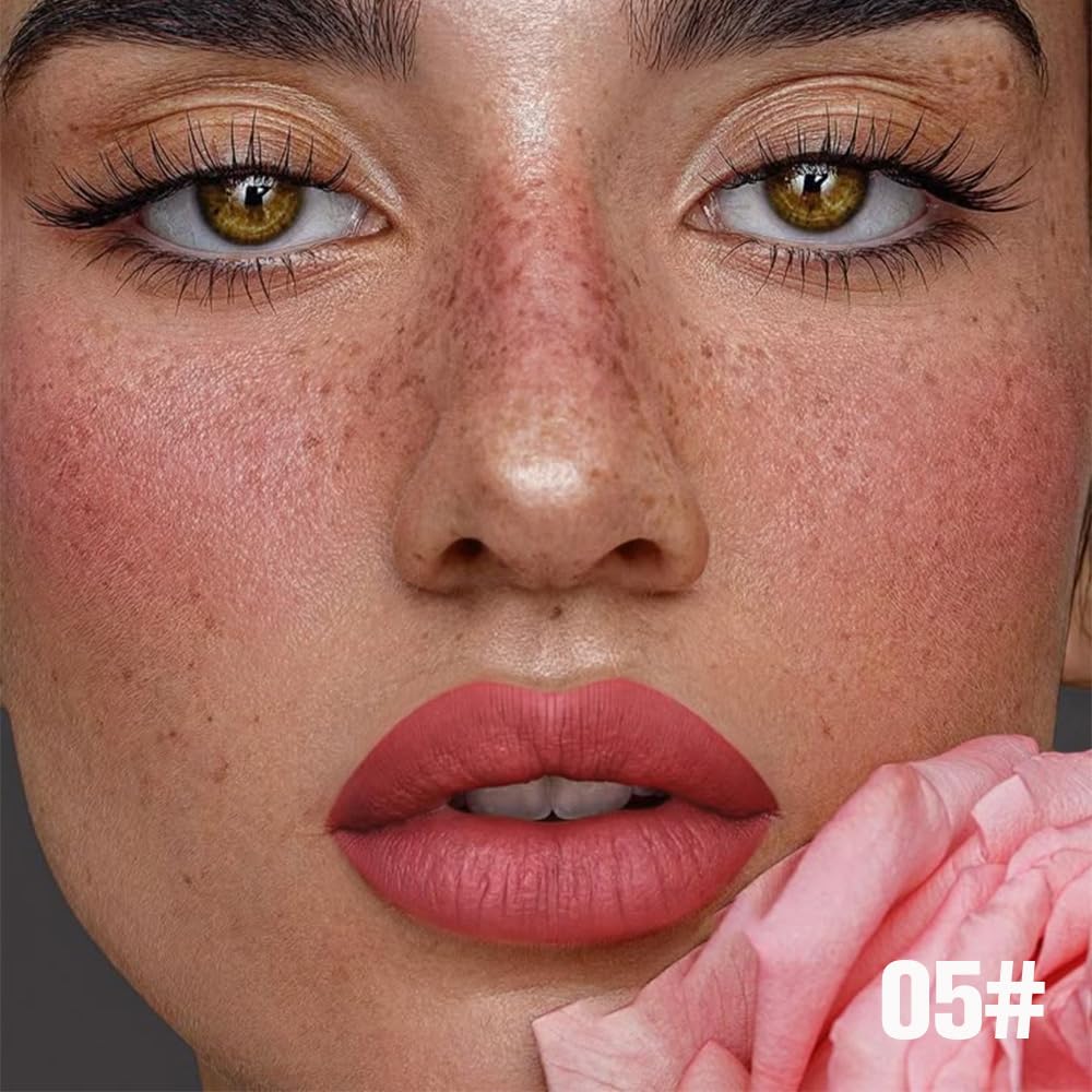 evpct Brownish Red Peel Off Lip Stain Tints with Tweezer, Matte Liquid Lipstick Lip Stain Long Lasting Waterproof for Women Non-stick Cup Lipstick Peel Off High Pigmented Smudge-proof Easy to Apply 05