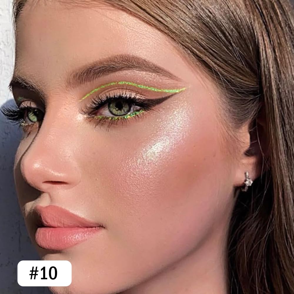 Kaely Gel Eyeliner Pencil for Women, Apple Green Eye Liner Waterproof Smudge Proof with Sharpener, Waterline Eye Makeup Liners, delineador de ojos contra el agua, Vegan & Cruelty-Free, 10