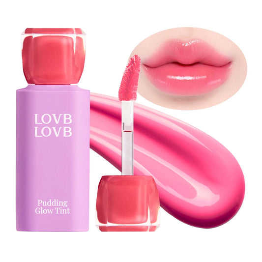 Pudding Glow Korean Lip Tint | Natural Lip Stain | Gloss to Stain | Long-Lasting & Non-Sticky | Lightweight Lip Tint 0.14 oz. (05 PINK LAMP)