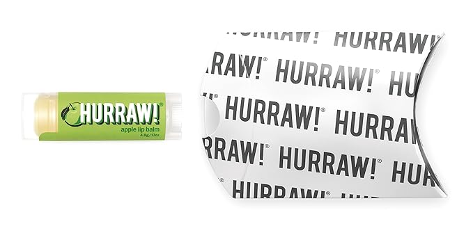 Hurraw! Apple Lip Balm: Organic, Certified Vegan, Cruelty and Gluten Free. Non-GMO, 100% Natural Ingredients. Bee, Shea, Soy and Palm Free. Made in USA