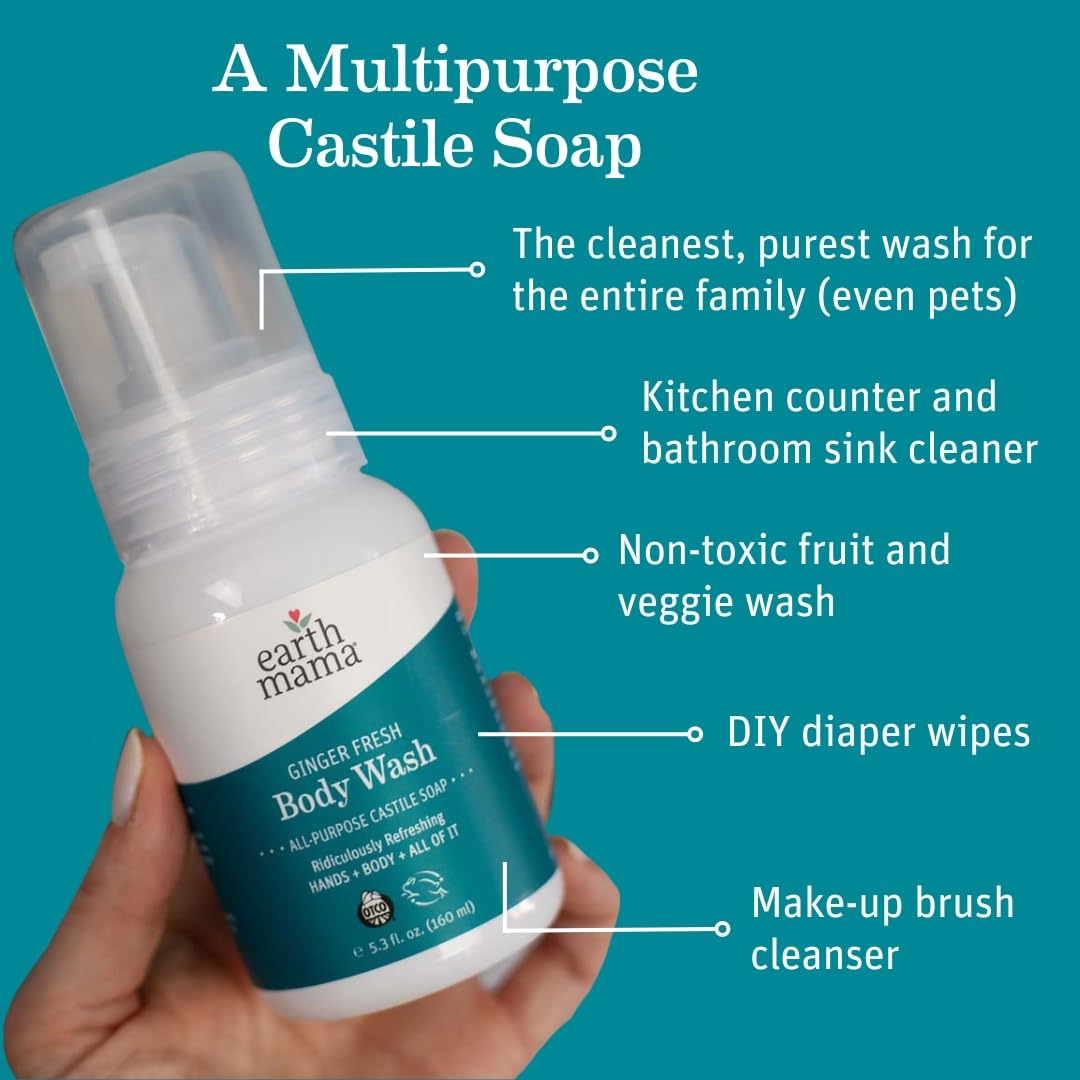 Earth Mama Pregnancy Pampering Gift Set|Organic Body Wash, Belly Butter, Lip Balm Set, Mini Deodorant Pack, Herbal Tea, Belly Oil & Sunscreen, 7 Pcs