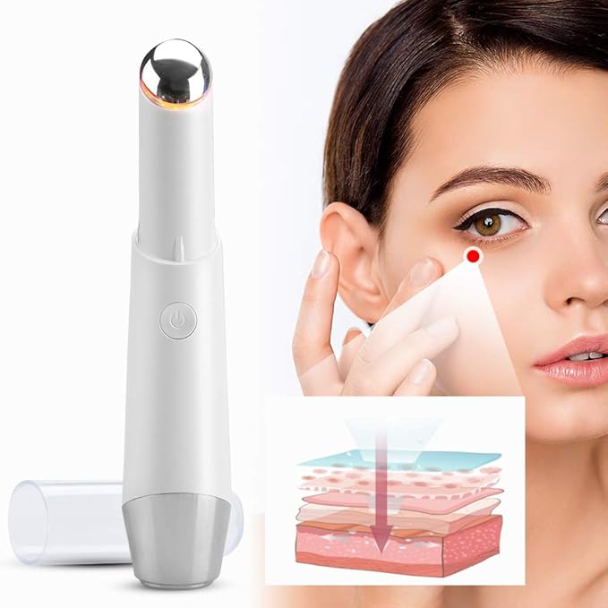 Eye Face Massage Tool Wand Pen, Portable Electric Eye Lift Wand Heated Warm Eye Lip Massager Vibration Skin Care Tool for Eyes