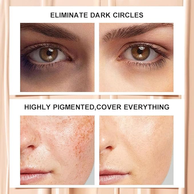Kaely 2Pcs Hydrating Concealer Wand,Full Coverage Liquid under Eye Concealer,Long Lasting Waterproof Primer Makeup for Dark Circles and Puffiness Trouble Spots Redness,Eye Ring corrector de ojeras 07