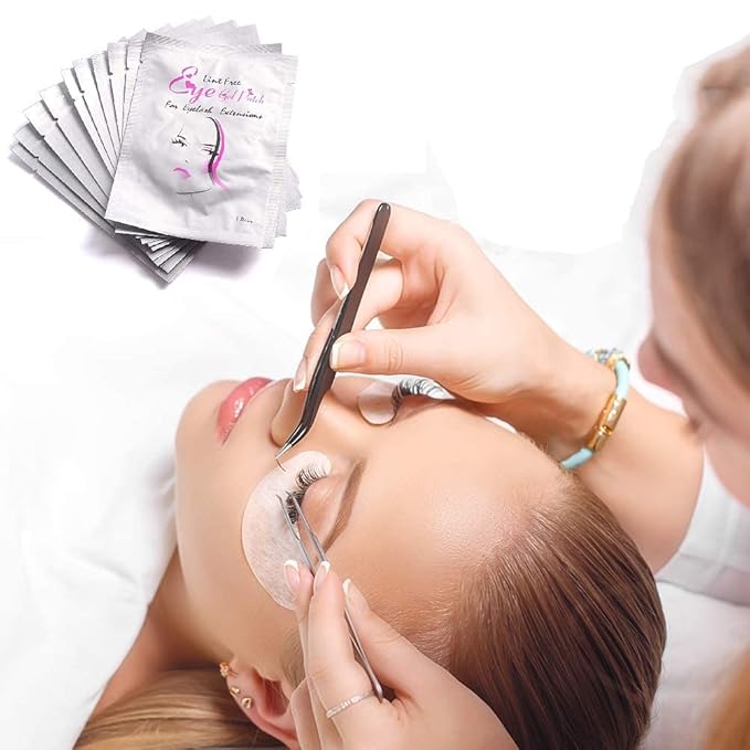 Eye Gel Pads 100 Pair Under Eye Pads Eyelash Extension Pads DIY Eye Lip Patch Pad Sticker Tapes False Eyelash Lash Extension Makeup Eye Gel Patches Lash Extension Beauty Tool Lip Powder Holder