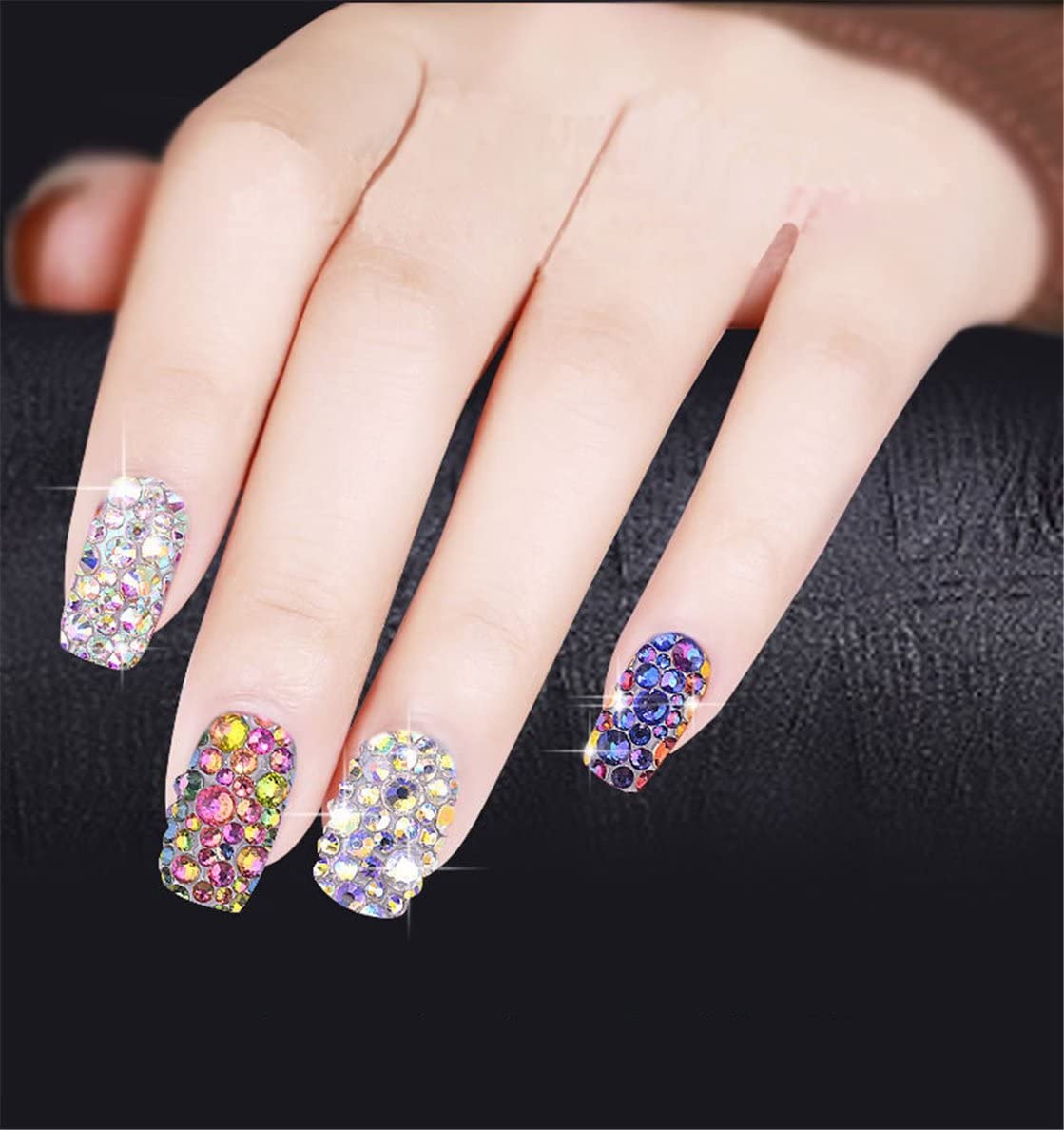 500 Pieces SS30 6mm Flatback Rhinestones Clear Glass Round Gems Crystals for Nail Art DIY Crafts Clothes Shoes Bags （Light Blue）