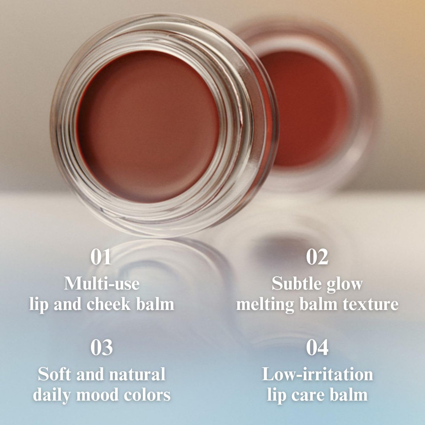 EGLIPS Lip & Cheek Glow Balm - Multi-Use Tinted Melting Balm Blush for Lips & Cheeks Builable and Blendable Texture (01 REFLECT, 0.18 oz)