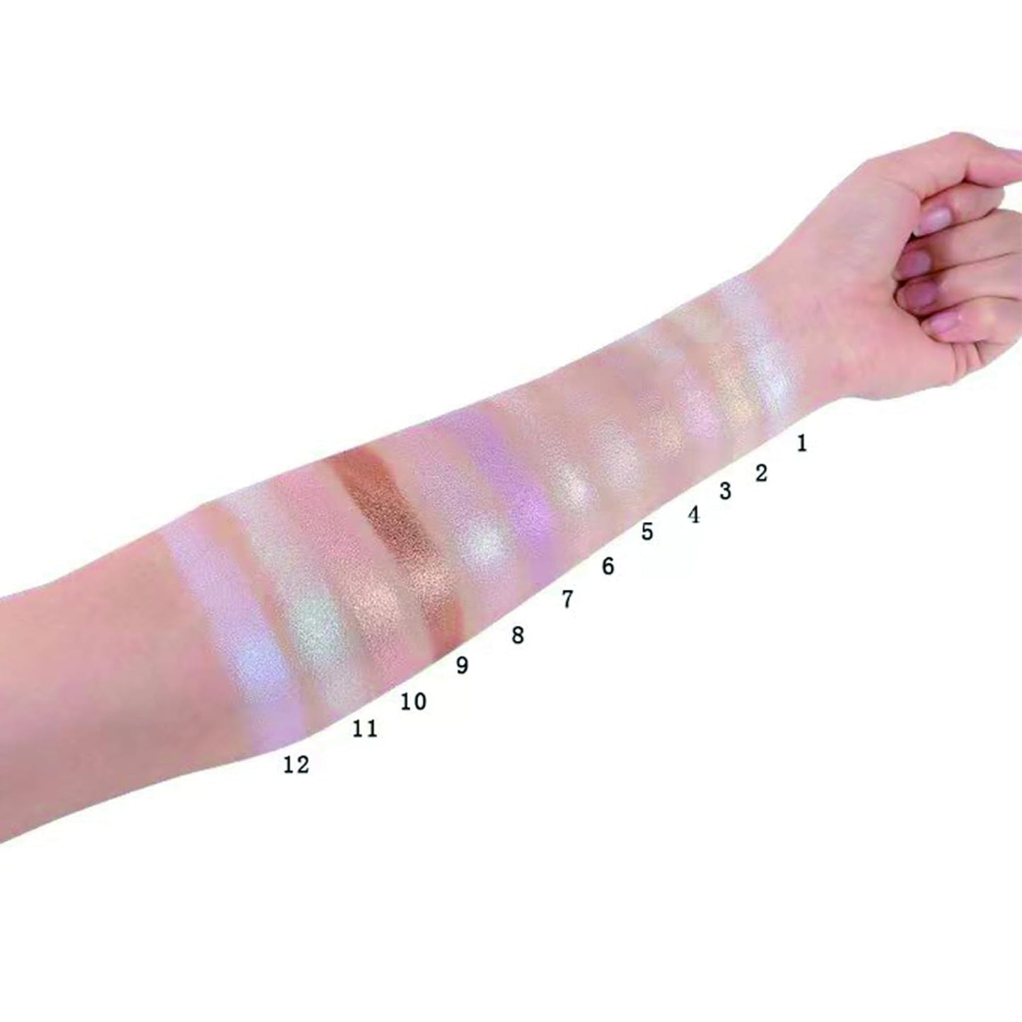 Face Highlighter Powder Palette, Glossy Glitter Illuminator Powder, Shimmer Shades for Face Highlighter Makeup, Highly Pigmented Natural Shiny Highlight Makeup Illuminator Highlighter 6