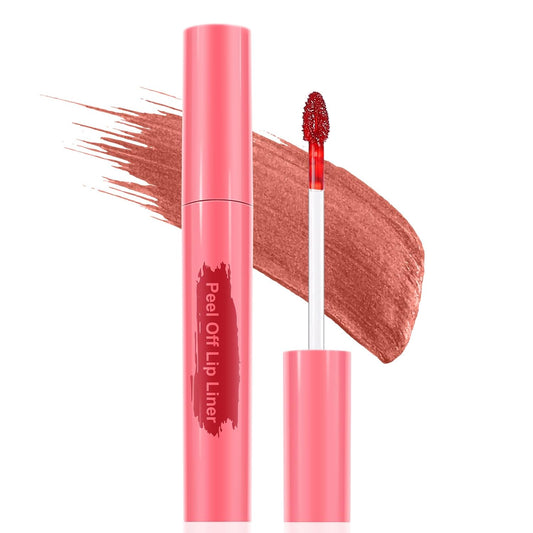 Lip Liner - Lip Stain Peel Off Moisturizing Long-Lasting & Waterproof Transfer Proof & Plumping, Non-Stick Cup Lip Liner Stain Tint For All Skin Types (Coral Red, 1 PCS)