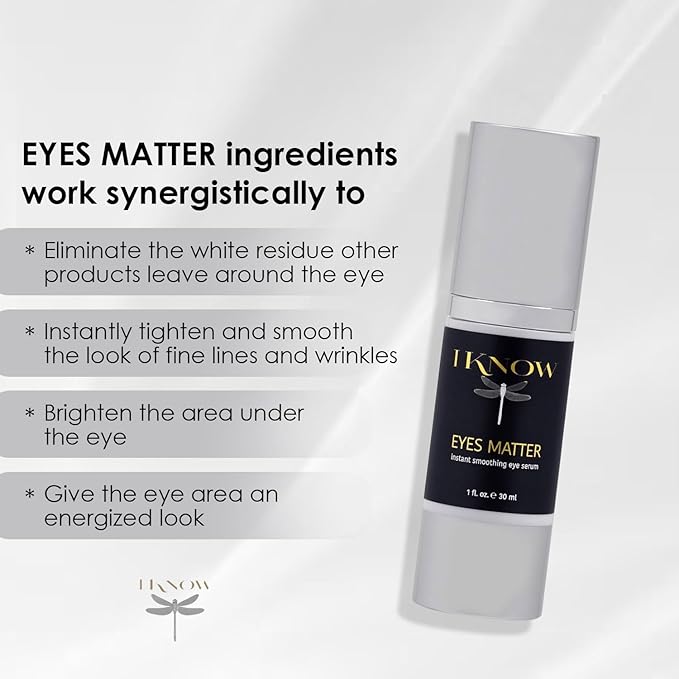 EYES MATTER Instant Smoothing Eye Serum, Rapid Wrinkle Reducer, Rejuvenating, Brightening Treatment for Fine Lines, Puffiness & Dark Circles, (1oz)
