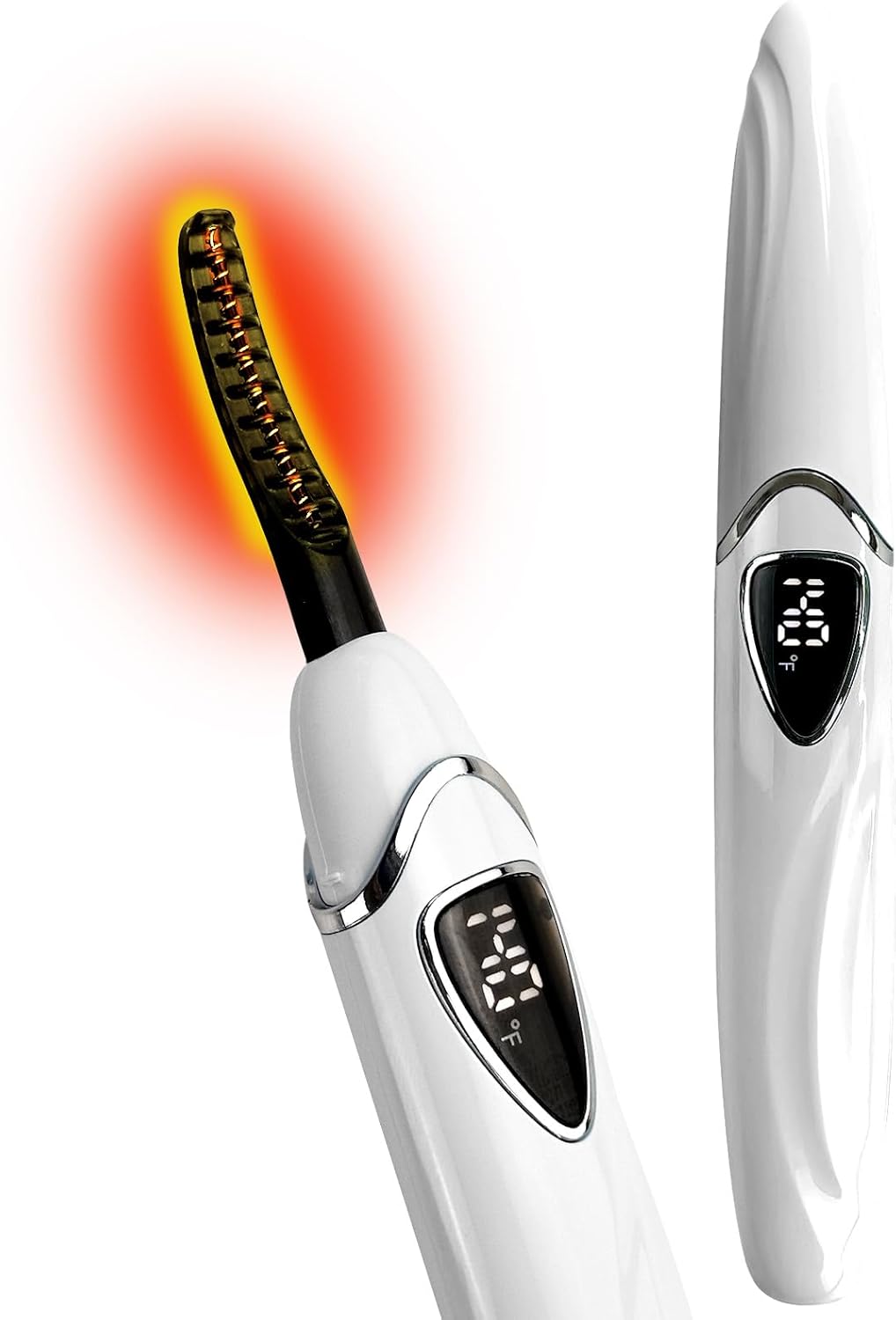 S600 Heated Eyelash Curler - Lash Curler Heated with Accurate Temperature Control, Intelligent Auto Power Off for Natural Makeup & Long-Lasting Curls | Heated Lash Curler (White+Silver)