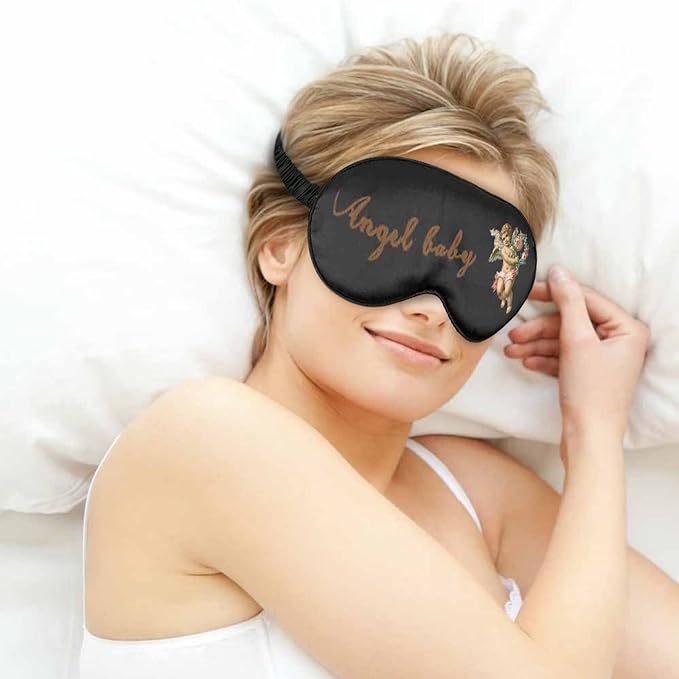 Personalized Sleep Mask for Women and Men with Photos,Text,Logo,Single-Sided Printing,Custom Adjustable Reusable Eye Mask,Mother's Day,Birthdays,Christmas,Valentine's Day Gift Pink