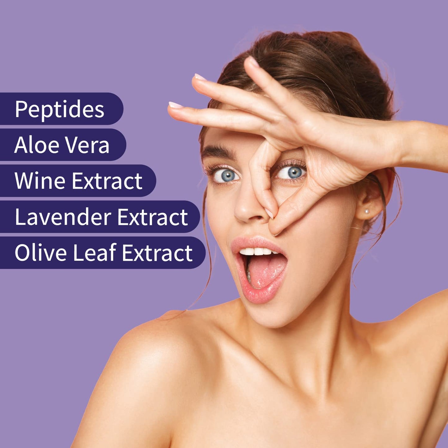 Ebanel Peptides Eye Serum, Dark Circles Under Eye Treatment for Women and Men, Under Eye Bags Puffiness Remover, Eye Lifting and Firming Serum with Wine Extract, Lavender Extract, Olive Leaf Extract