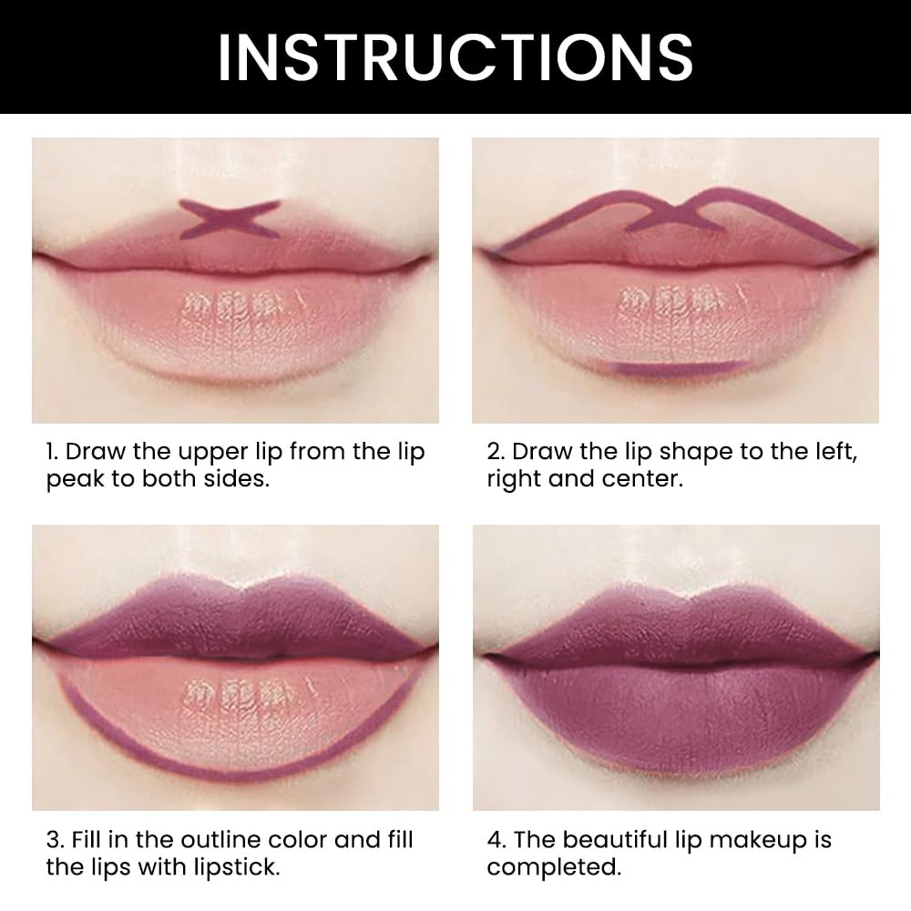 evpct 3Pcs More Mauve Berry Blush Lip Liner and Lipstick Set for Women, Matte 24 Hour Lipstick Pen and with Lip Liner Pencil Set Long Lasting 24 labial labiales mate 24 horas originales,28#28#30#