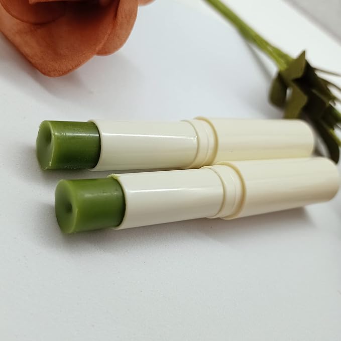 2PC Lip Balm Fade Dark Pigment Whitening Moisturizing Lip Hyaluronic Acid Exfoliating Dead Skin Lightening Lip Care (Green)