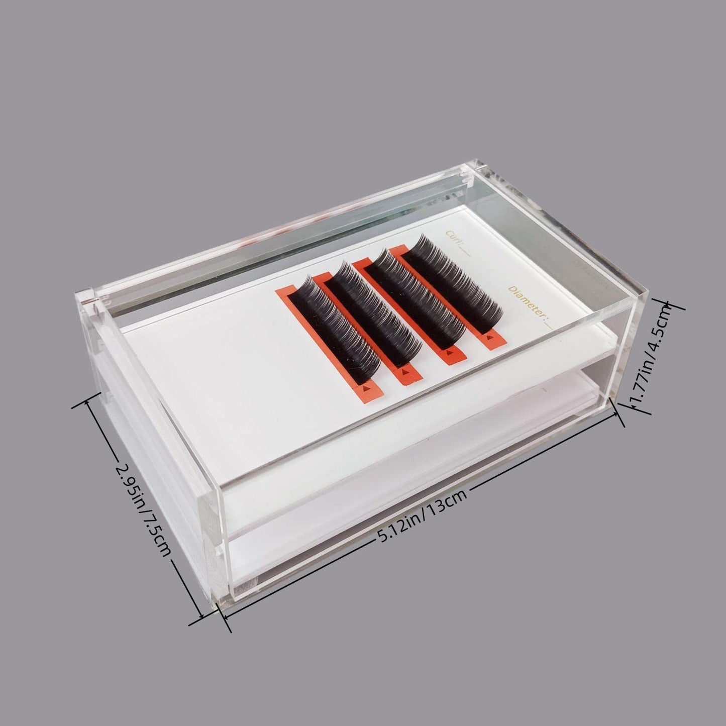 Two Layers Eyelash Grafting Pallet with Cover, Dust-proof Acrylic Lash Tile holder, Eyelash Extensions Storage Gasket Pads 2 Tiers for Beginners Beauty Artist Salon (White)