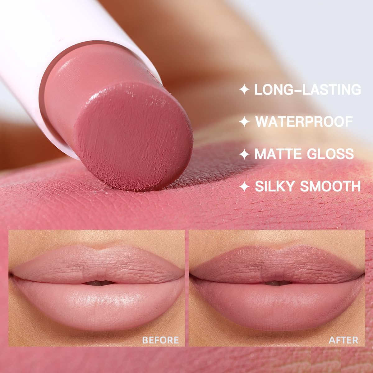 USHAS Lipstick and Lip Liner Combo Set 2 in 1 Waterproof Lipstick for Women Lip liner Set Long Lasting Lipstick, Matte Lipstick Pen with Lip Liner Set Makeup Kits (S7, Pack of 1)