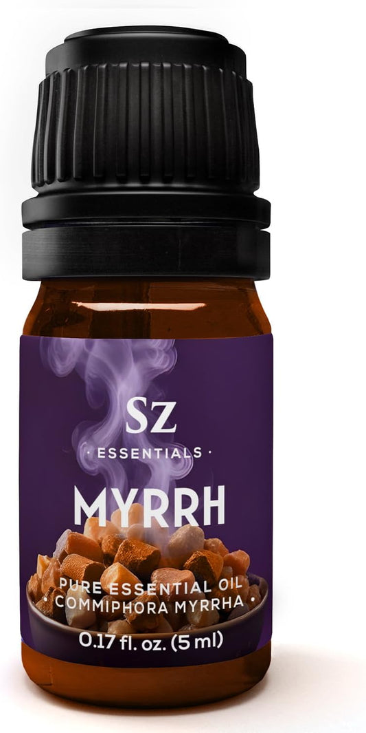 5-Year Aged Myrrh Premium Essential Oil – Rich, Earthy Aroma | Pure & Natural for Aromatherapy & Wellness - Therapeutic Grade & Vegan - 100% Pure and Natural - Undiluted - 0.17 fl oz.