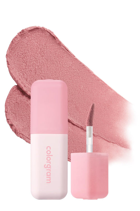 COLORGRAM NUDE BLUR TINT 14 MELLOW STRAWBERRY | Soft Velvet Matte Liquid Lipstick & Cheek Tint | Lightweight Blurring Tint for a Smooth & Airbrushed Finish | Long-Lasting & Non-Sticky Formula
