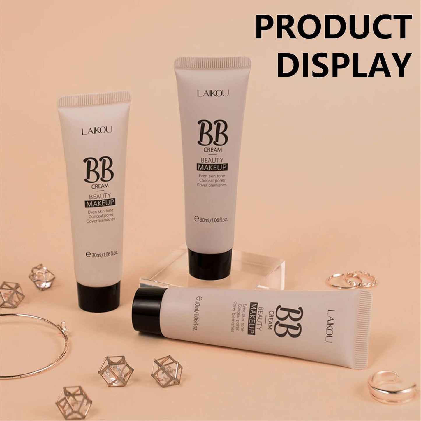 KWOLYKIM 2PCS Hydrating Makeup BB Cream, Tinted Moisturizer Face Makeup BB Cream Foundation Waterproof Concealer Clean Brighten Color Correcting Cream Nude Makeup Long Lasting for All Skin(Tan)