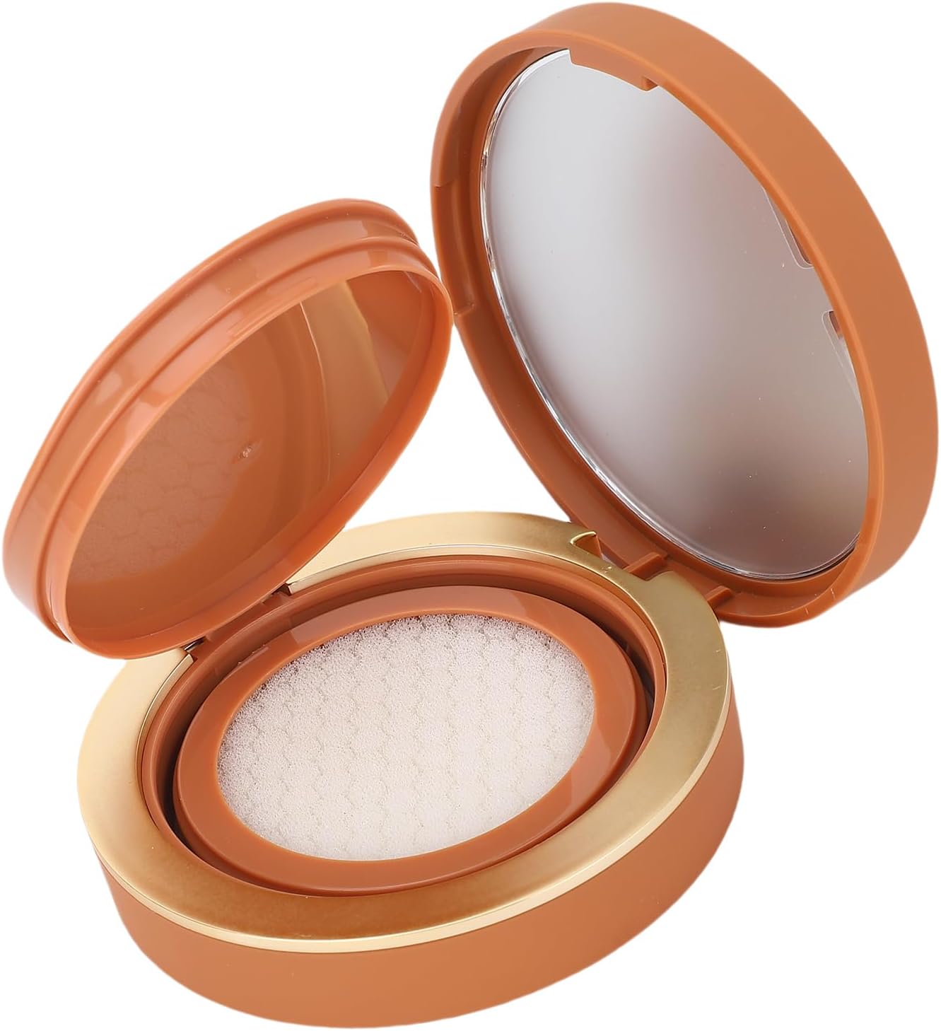 Empty Cushion Foundation Box, Refillable Air Cushion Case with Mirror and Puff, Portable Sealed Compact for BB Cream Loose Powder Blush Travel Makeup Storage