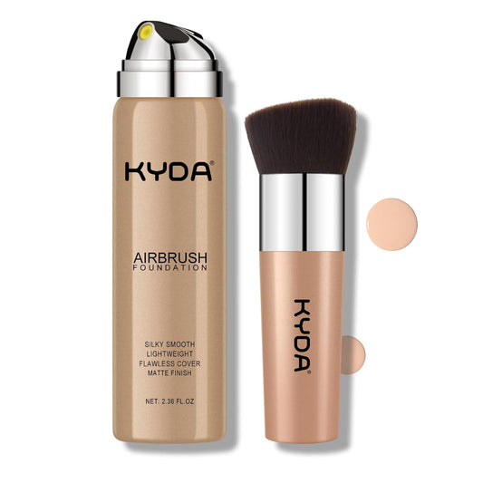 KYDA AirBrush Foundation Spray, Silky Foundation Mist Makeup, Flawless Coverage for Smooth Creamy Nude Finish, Breathable Blendable Lasting Formula, by Ownest Beauty-#125 Nude Beige