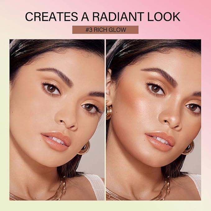 Cream Contour Stick, Face Shimmer Bronzer Stick, Blendable Natural Glow Highlighter Makeup Stick, Multi-Use Tinted Solid Moisturizer Stick,Body Face Illuminator Luminizer,02 Soft Glow