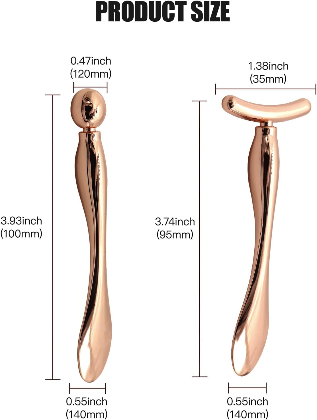 2PCS Metal Eye Cream Applicator Wand Stick, Massager Skin Care Tools, Face Roller Massager Tool,Eye Massage Wand Stick Girls Women Facial Massager for Reducing Puffiness Wrinkle