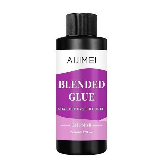 AIJIMEI Nail Polish Thinner Glue 8fl.oz Clear Nail Blending Glue for Blending, diluting, Mixing Glitter Powder Mixer Gel Polish Dilution Color Sequins MixingGlue 240ml for Nail Designer