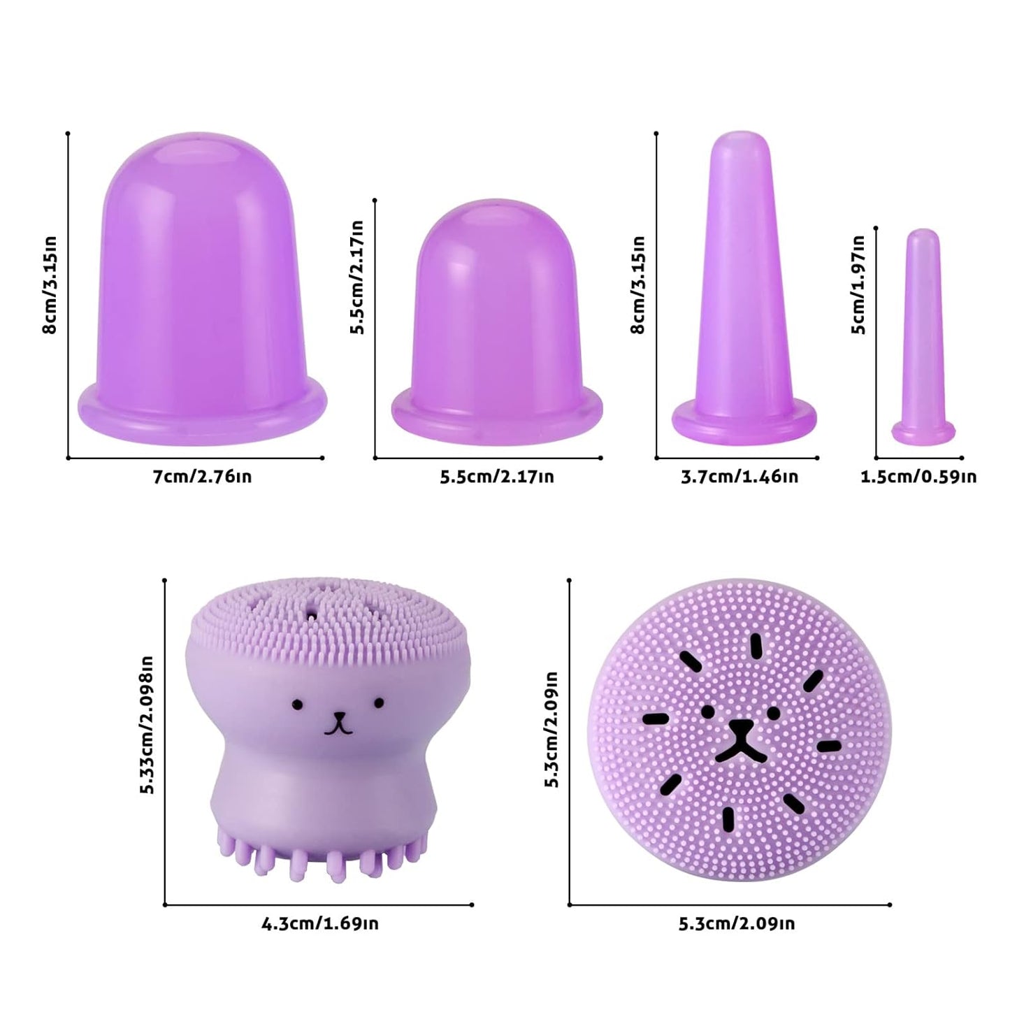 Facial and Body Cupping Set - Face Cupping Set, Improve Face, Eyes and Neck Skin Wrinkles, Therapy Suction Cup for Cellulite Effectively Improve Body Skin Tightness, Anti-Cellulite Cupping Therapy Set