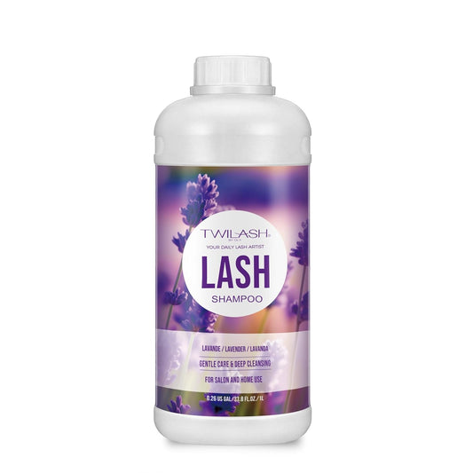 Lash Shampoo Bulk, Eyelash Cleanser for Extensions 1 Liters, Safe Makeup Remover, Non-irritating or Burning Formula Eyelid Foaming Cleanser for Professional Salon and Home Use (Lavender-1L)