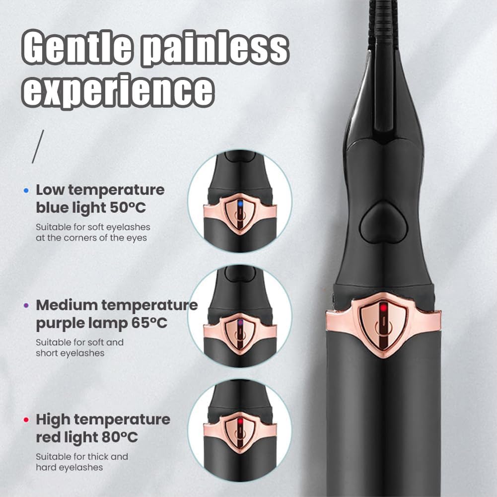 Peshoriadm Eyelash Curler, Electric Eyelash Curler Heated, 2025 New Heated Eyelash Curler with USB Charging, 3 Heat Modes and Smart Temperature Control, Natural Curling 24h Long-Lasting Curl (2Pcs-B)