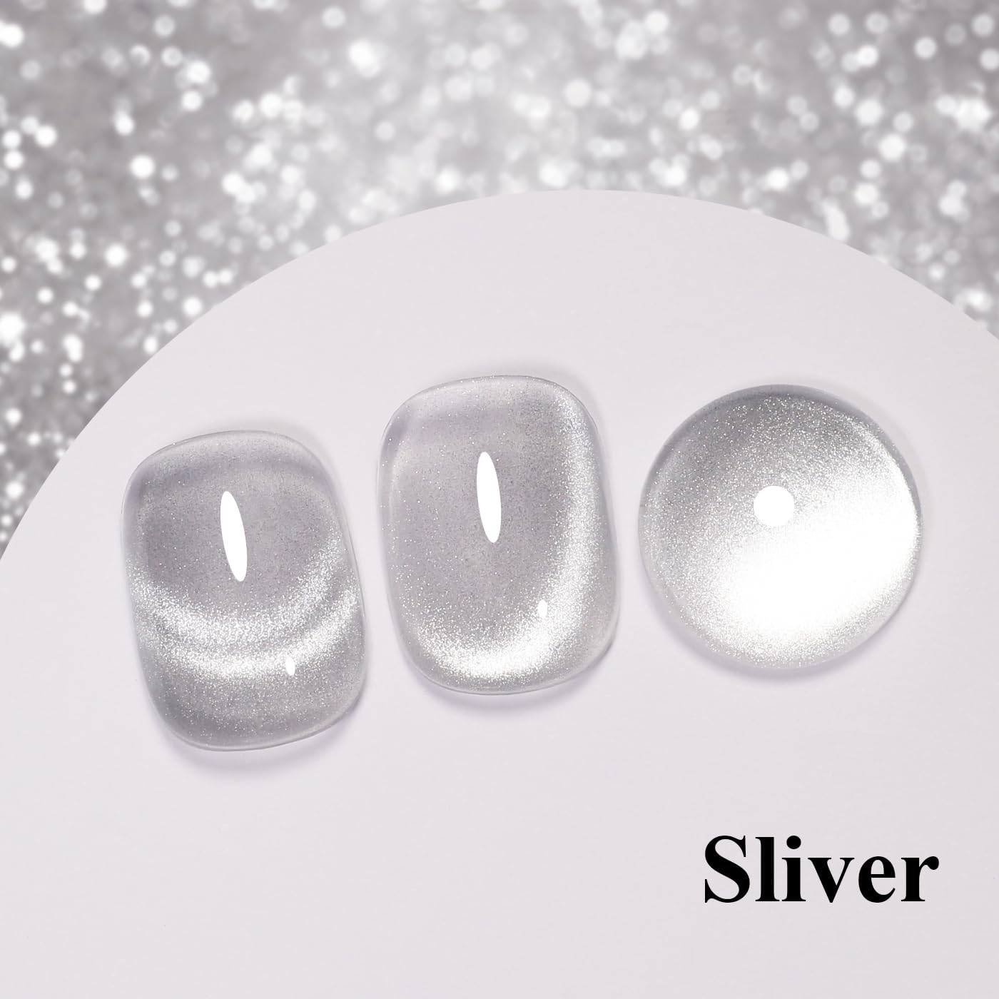 Imtiti Cat Eye Gel Nail Polish, Sliver Holographic Magnetic Crystal Nail Gel Polish With Magnet Glittery Galaxy Spring Summer Kit Soak Off UV Led 10ML