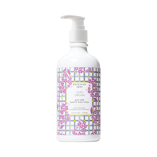 Beekman 1802 Goat Milk Body Lotion, Lilac Dream - Scented - 12.5 oz - Hydrating & Deeply Moisturizing - With Shea Butter & Jojoba Seed Oil, Good for Sensitive Skin, Cruelty Free