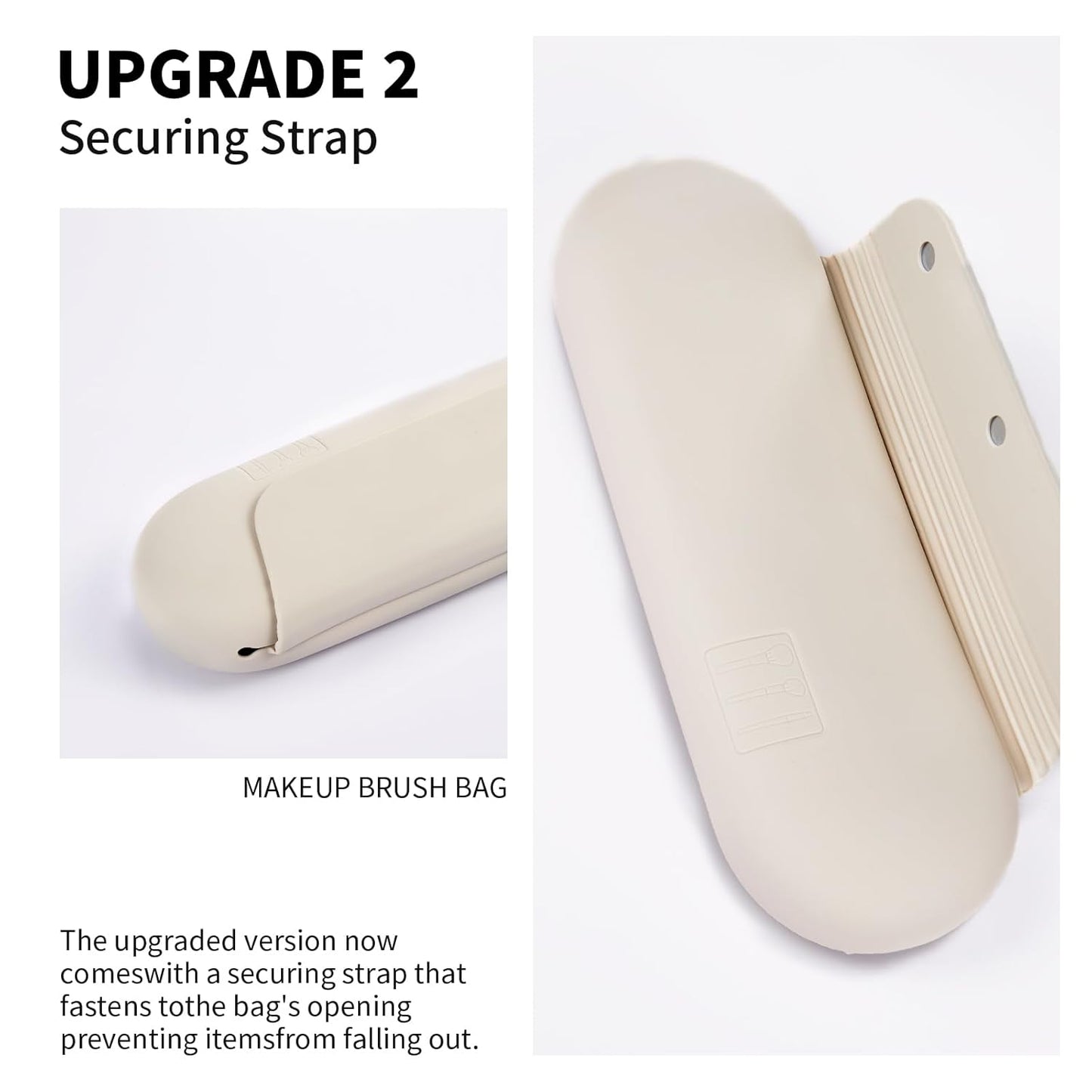 Silicone Makeup Brush Holder Travel Cosmetic Bag：Soft Portable Cosmetic Face Brushes Holder with Upgrade Anti-Fall Out Magnetic Closure, Large Travel Makeup Brush Case - Starlight