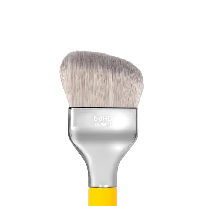 Bdellium Tools Professional Makeup Brush - Studio Series 971 Large Slanted Double Dome Blender - With Soft Synthetic Fibers, For Quick & Easy Application and Blending (Yellow, 1pc)