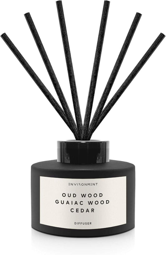 ENVIRONMENT Inspired by Designer TF Oud W0od Reed Diffuser, 200ml Luxury Scented Aromatherapy (Oud Wood | Guaiac Wood | Cedar) Reed Diffusers for Home, Diffusing Oil Fragrance, Home Fragrance Products