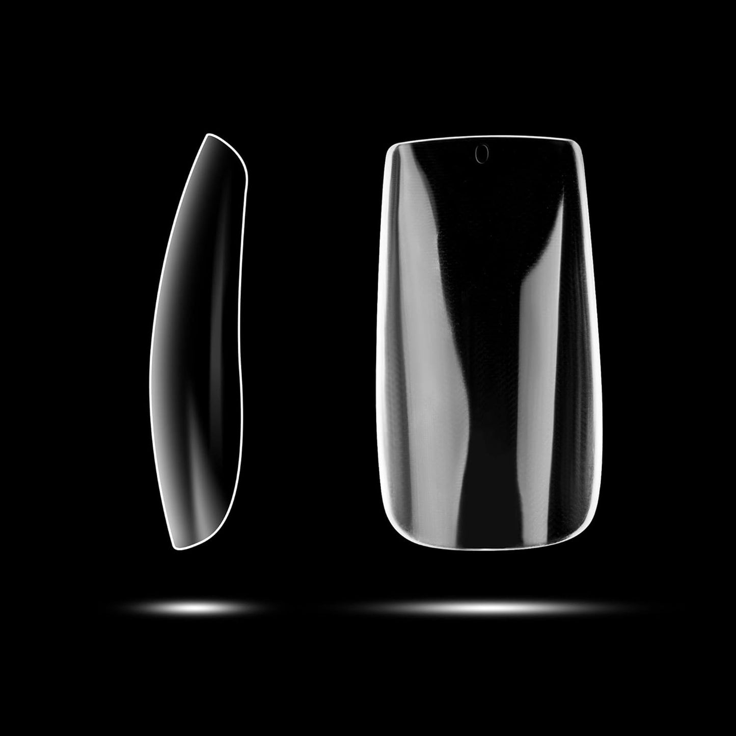 Full Cover Acrylic False Nail Tips, 500PCS Fake Nail Shape Artificial False Nails Tips 10 Sizes with Case for Nail Art Salons and Home DIY(Clear)