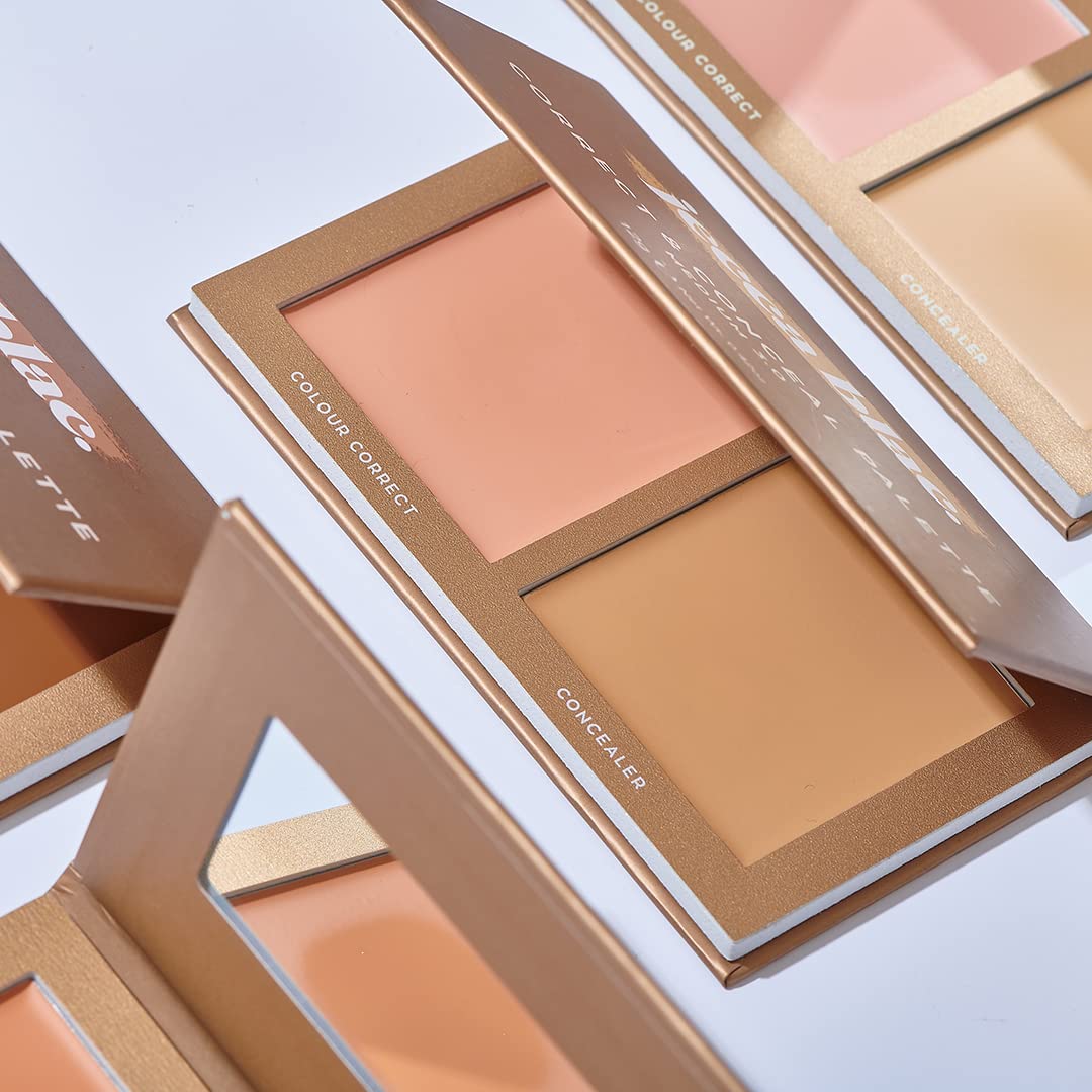 Jecca Blac Correct and Conceal Medium Coverage Palette, Lightweight Long Lasting Formula, Medium To Full Coverage, Gender Neutral and LGBTIQA+ Inclusive Make Up, Dark 6.0, 12g