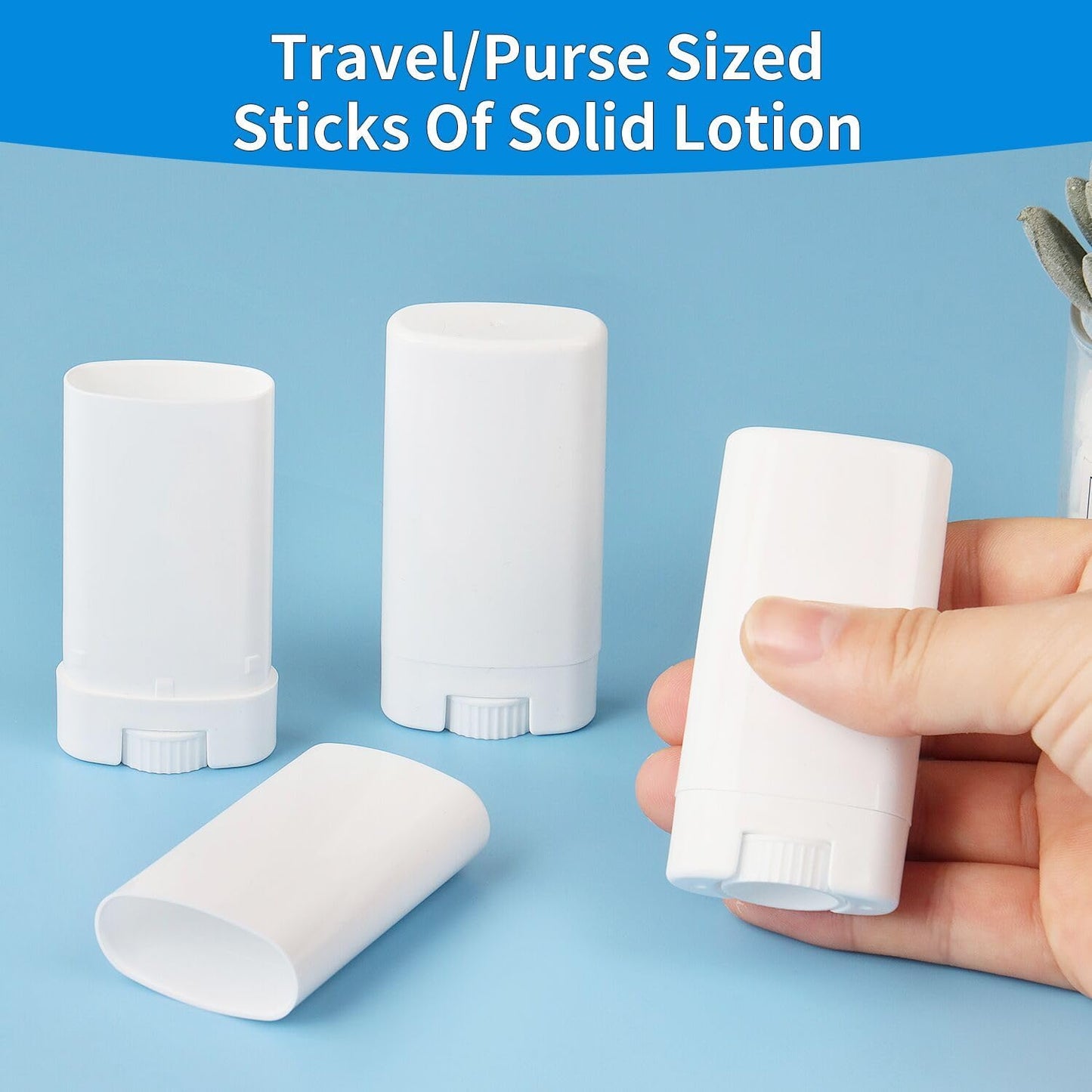 100PCS 15ML White Empty Oval Deodorant Lip Lipstick Balm Tubes Containers for DIY Homemade Crayon Chapstick Holder