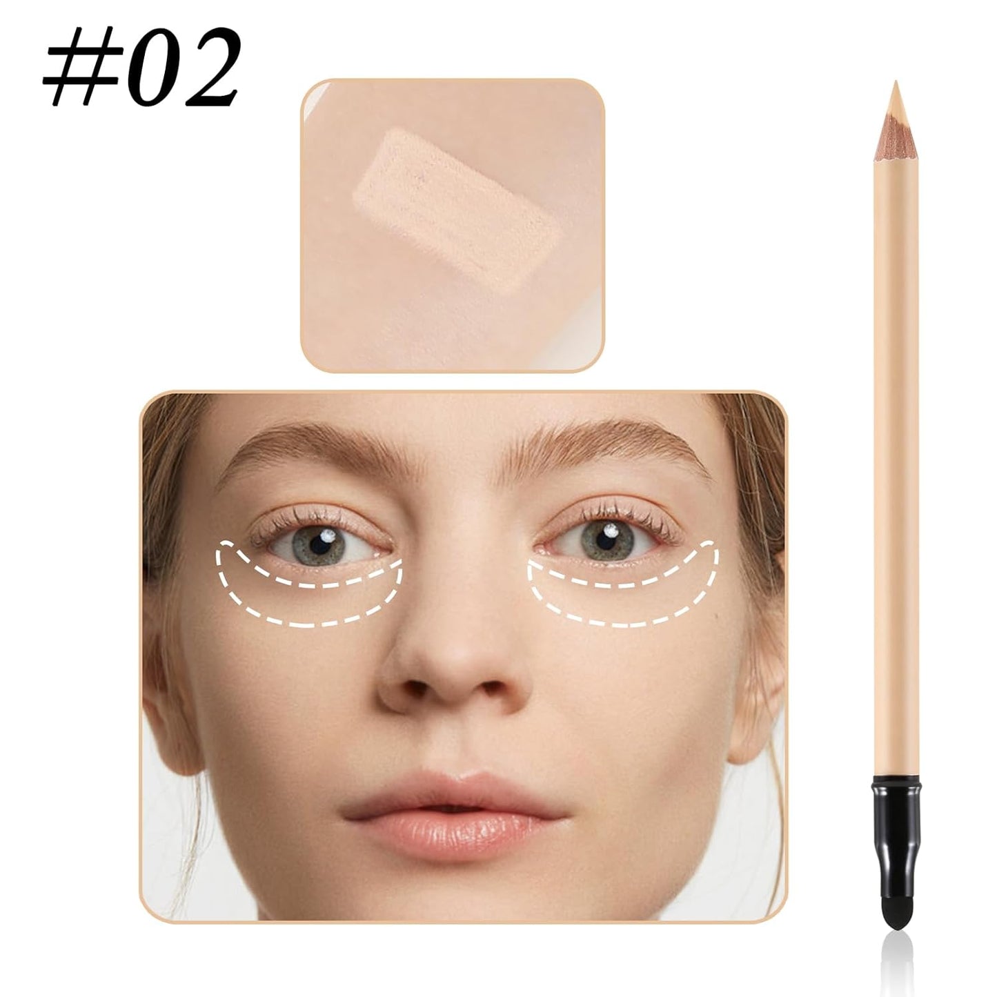 Concealer Pencil with Sharpner,Full Coverage,Waterproof Under Eye Concealer Stick for Dark Circles,Blemishes,Aging Spots,Acne,Freckles