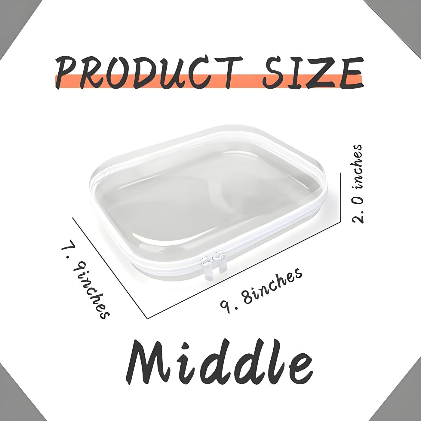 3 Pcs Zippered Transparent Cases，Clear Hard Pouch，Portable Double Zipper Hard Bag,Waterproof Clear Hard Shell Zipper Case for Cosmetic Storage, Snacks, Pencil Case (Medium*3)