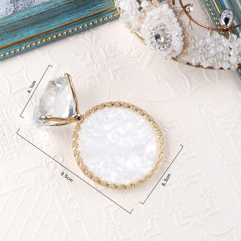 Golden Edge Resin Nail Art Palettes with Diamond Base Nail Mixing Palette Polish Color Mixing Plate Nail Holder Display Cosmetic Makeup Palette Tray Accessories